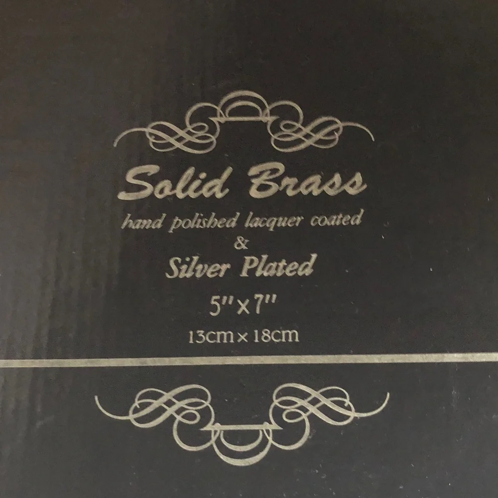 Ornate Silver-Plated Picture Frame - Classic Solid Brass Look